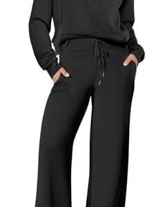 ANRABESS Women 2 Piece Outfits Sweatsuit Oversized Sweatshirt Sweatpants Tracksuit Sweat Lounge Matching Set 2024 Fall Trendy