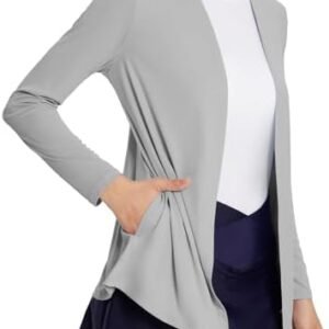 BALEAF Women's Lightweight Cardigan with Pockets Long Sleeve Shirts Open Front Casual Loose Jackets Soft Drape