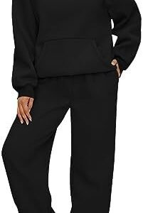 AUTOMET Womens 2 Piece Outfits Lounge Hoodie Sweatsuit Sets Oversized Sweatshirt Baggy Fall Fashion Sweatpants with Pockets