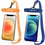 Waterproof Phone Pouch Bag - 7.5in Water Proof Cell Phone Case for Beach Travel Must Haves, Waterproof Phone Holder with Lanyard for iPhone 15 Pro Max Galaxy S23 Pixel 7a, Cruise Essentials