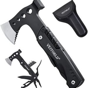 VEITORLD Gifts for Men Dad Husband, Unique Anniversary Birthday Gifts Idea for Men Him, Multitool Axe Hammer Camping Accessories, Survival Gear and Equipment, Cool Hunting Fishing Hiking Presents