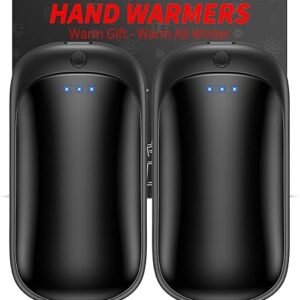 2 Pack Hand Warmers Rechargeable, Portable Electric Hand Warmers Reusable, USB 2 in 1 Handwarmers, Outdoor/Indoor/Warm Gifts for Men Women Kids