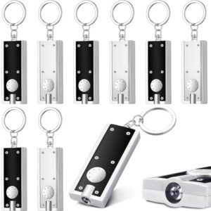 8 Pcs Mini Keychain Flashlight Bulk LED Keychain Light Tiny Flashlight Key Chain Small Flashlight for Outdoor Camping Hiking Equipment and Emergency Lighting(Black, Silver)