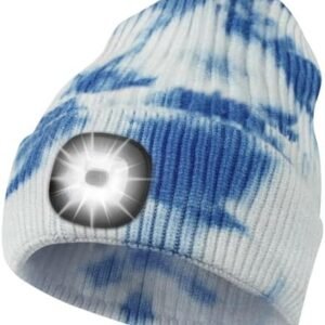 Bosttor LED Beanie Hat with Light, Rechargeable Headlamp Cap, Unisex Winter Warm Knitted Hats, Headlight Flashlight for Running Hiking Camping,Tech Gifts for Men Women Handyman Teens