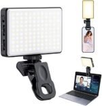 120 LED Phone Light, Selfie Light, 5000Mah Rechargeable Clip Video Light, Adjusted 3 Light Modes, for Phone, Camera, Laptop, iPad, Light for Phone for Selfie, Video Conference, TikTok, Vlog