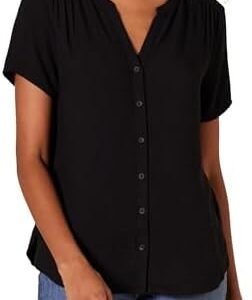 Amazon Essentials Women's Short-Sleeve Woven Blouse