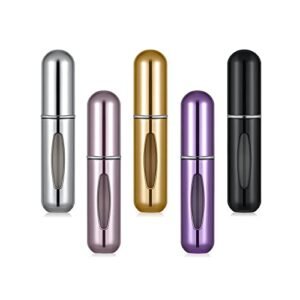 Perfume Travel Refillable Mini Perfume Travel Bottles Portable Spray Atomizer Accessories 5 sets of 5ml/0.2oz