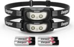 Energizer Universal Plus LED Headlamp, Lightweight Bright Headlamp for Outdoors, Camping and Emergency Light for Adults and Kids, includes Batteries, Pack of 2