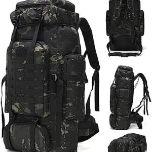 70L Camping Hiking Military Tactical Backpack Outdoor Water-Repellent Adjustable Sport Bags