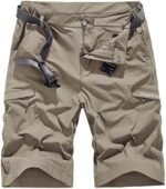 Quick Dry Cargo Hiking Strectchy Shorts Men's Outdoor Summer Causal Work Multi-Pocket Short (No Belt)