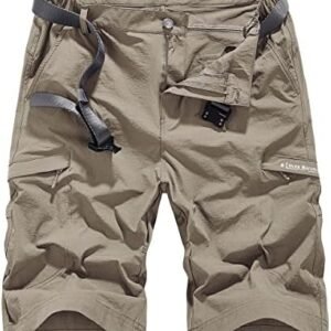 Quick Dry Cargo Hiking Strectchy Shorts Men's Outdoor Summer Causal Work Multi-Pocket Short (No Belt)