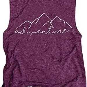 Women Mountain Adventure Workout Tanks Hiking Camping Graphic Athletic Sleeveless Funny Tee Tops