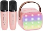 YLL Mini Karaoke Machine for Kids Adults, Portable Bluetooth Speaker with 2 Wireless Microphones,Toys Birthday Gifts for Girls Ages 4, 5, 6, 7, 8,9,10,11,12+ Years Old Toddler Teens (Lightpink)