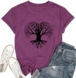 Funny Graphic Women Skinny Pine Tree Shirt Summer Hiking Camping Athletic Tees Nature Casual Comfy Clothes