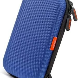 Blue Shockproof Charger Carrying Case - GLCON Small Hard Travel EVA Case for WD Seagate Toshiba Hard Drive, Power Bank, Electronic Accessories, Cord, Cable - High Protection Portable Storage Bag