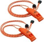 Emergency Whistles with Lanyard Safety Whistle Survival Shrill Loud Blast for Kayak Life Vest Jacket Boating Fishing Boat Camping Hiking Hunting Rescue Signaling Kids Lifeguard Plastic 2 Pack