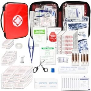 Travel-First Aid-Kit Car-Home 300PCS Survival-Kit Outdoor-Adventure - Small Portable Red Emergency Essential Sets Office Hiking Camping Business Public Must Have First Aid Gear Equipment 1st Aid