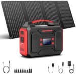 Portable Solar Generator, 250W Portable Power Station with Solar Panels 40W Included, 110V Pure Sine Wave, 250Wh Solar Power Bank with AC Outlet for Home Use Camping Emergency Power Backup