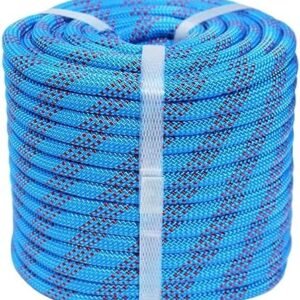 Braided Polyester Arborist Rigging Rope (3/8 inch X 150 feet) High Strength Outdoor Rope for Rock Climbing Hiking Camping Swing, Blue/Red