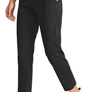 Soothfeel Women's Pants with 4 Pockets 7/8 Stretch High Waisted Sweatpants Travel Athletic Work Golf Pants for Women