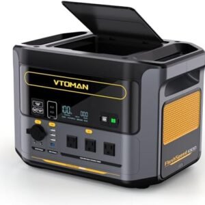 VTOMAN FlashSpeed 1000 Portable Power Station UPS LiFePO4 Battery Generator, 70Min Fully Charged, 1000W(Peak 2000W) Solar Generator, 14 Output Ports for Vehicle Emergency, Road Trip, Outdoor Camping